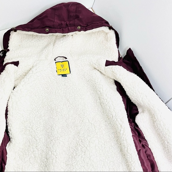 AEROPOSTALE — PRINCE & FOX, SMALL BURGUNDY FUR-LINED WINTER COAT, UTILITY JACKET - Picture 7 of 14